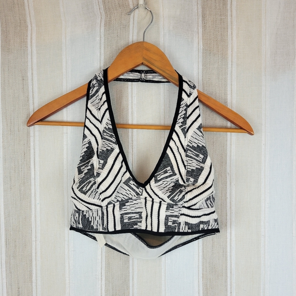 Intimately‎ Free People Halter Bralette Bra Size Medium Black White